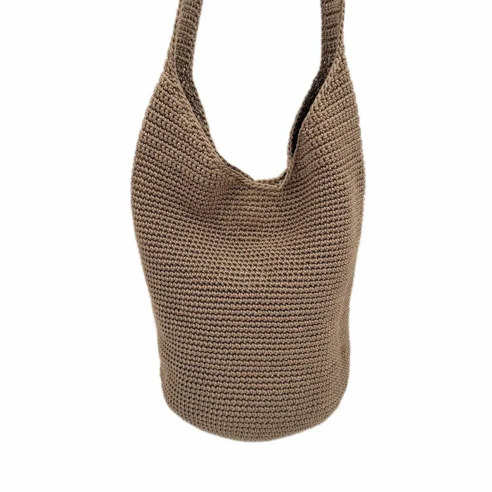 The Sak 120 Large Crochet Tan Brown Shoulder Boho Casual Daytime Chic Bag Purse